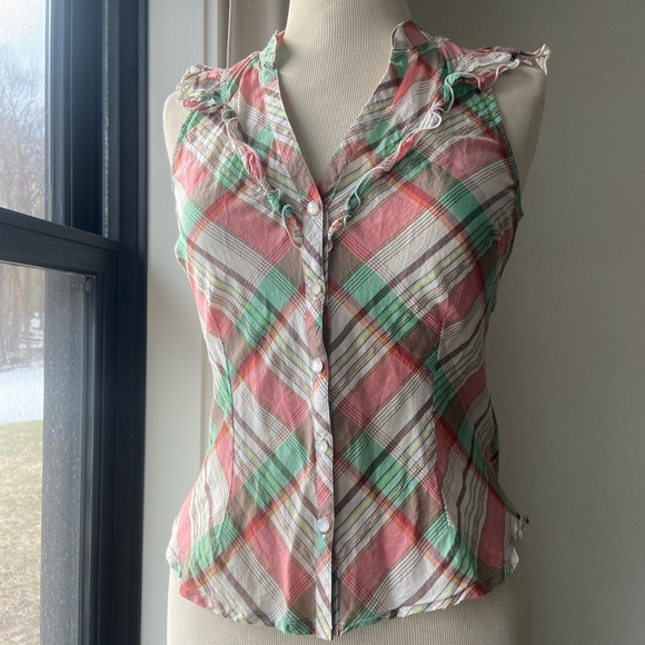 Plaid Ruffle Blouse - Picture 8 of 10